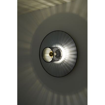 Duolla - Kinkiet TOKYO RATTAN 1xE27/15W/230V śr. 50 cm srebrny/czarny