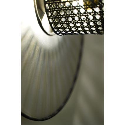 Duolla - Kinkiet TOKYO RATTAN 1xE27/15W/230V śr. 50 cm srebrny/czarny