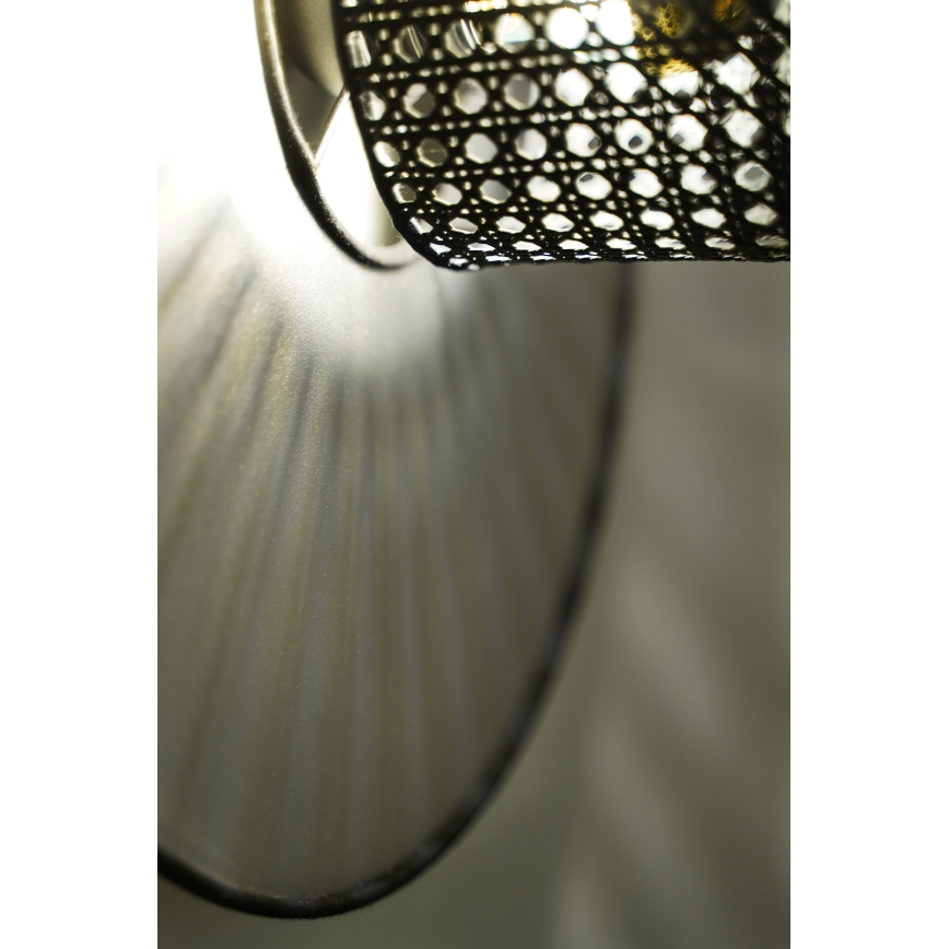 Duolla - Kinkiet TOKYO RATTAN 1xE27/15W/230V śr. 50 cm srebrny/czarny