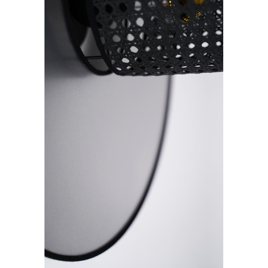 Duolla - Kinkiet TOKYO RATTAN 1xE27/15W/230V śr. 50 cm srebrny/czarny