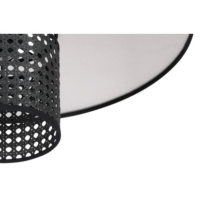 Duolla - Kinkiet TOKYO RATTAN 1xE27/15W/230V śr. 50 cm srebrny/czarny