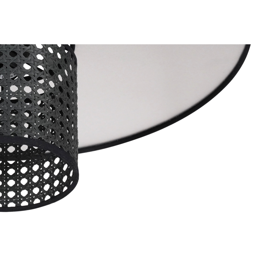 Duolla - Kinkiet TOKYO RATTAN 1xE27/15W/230V śr. 50 cm srebrny/czarny