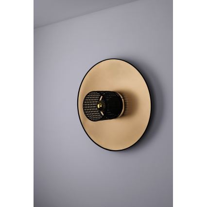 Duolla - Kinkiet TOKYO RATTAN 1xE27/15W/230V śr. 50 cm złoty/czarny