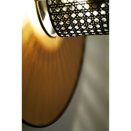 Duolla - Kinkiet TOKYO RATTAN 1xE27/15W/230V śr. 50 cm złoty/czarny