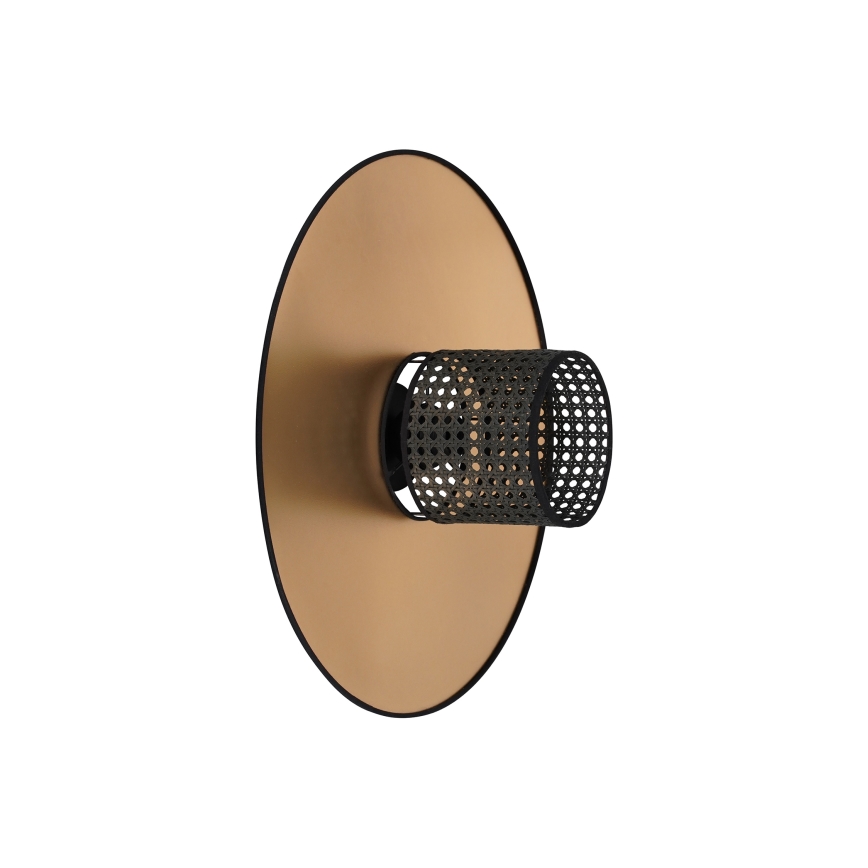 Duolla - Kinkiet TOKYO RATTAN 1xE27/15W/230V śr. 50 cm złoty/czarny