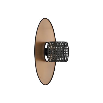 Duolla - Kinkiet TOKYO RATTAN 1xE27/15W/230V śr. 50 cm złoty/czarny