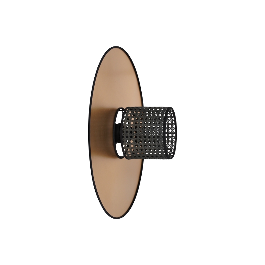 Duolla - Kinkiet TOKYO RATTAN 1xE27/15W/230V śr. 50 cm złoty/czarny