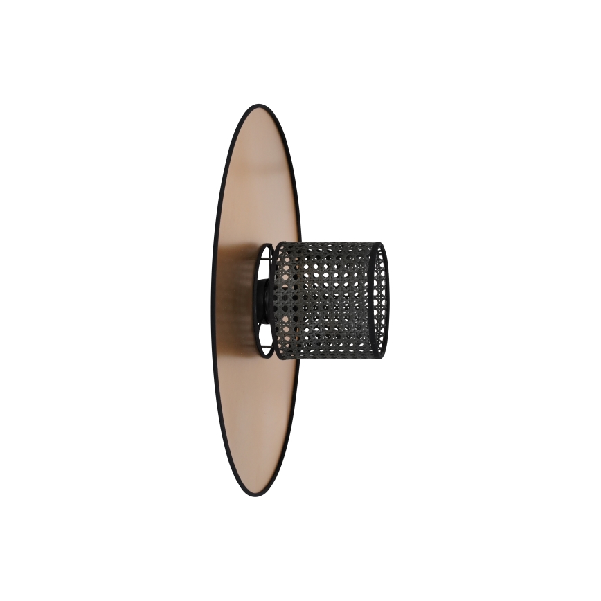 Duolla - Kinkiet TOKYO RATTAN 1xE27/15W/230V śr. 50 cm złoty/czarny