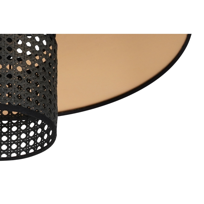 Duolla - Kinkiet TOKYO RATTAN 1xE27/15W/230V śr. 50 cm złoty/czarny