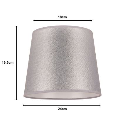 Duolla - Klosz do lampy stołowej CLASSIC M E27 śr. 24 cm srebrny