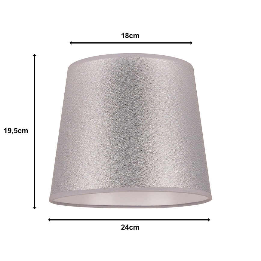 Duolla - Klosz do lampy stołowej CLASSIC M E27 śr. 24 cm srebrny