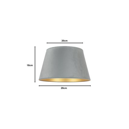 Duolla - Klosz do lampy stołowej CONE M E27 śr. 28 cm szary