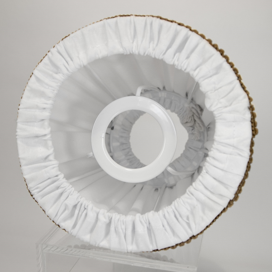 Duolla - Klosz do lampy stołowej i podłogowej E27 śr. 15 cm biały/brązowy