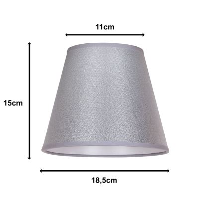 Duolla - Klosz do lampy stołowej SOFIA XS E14 śr. 18,5 cm srebrny