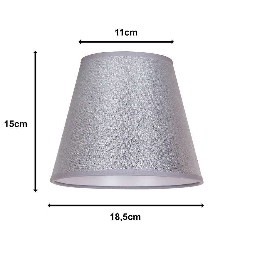 Duolla - Klosz do lampy stołowej SOFIA XS E14 śr. 18,5 cm srebrny