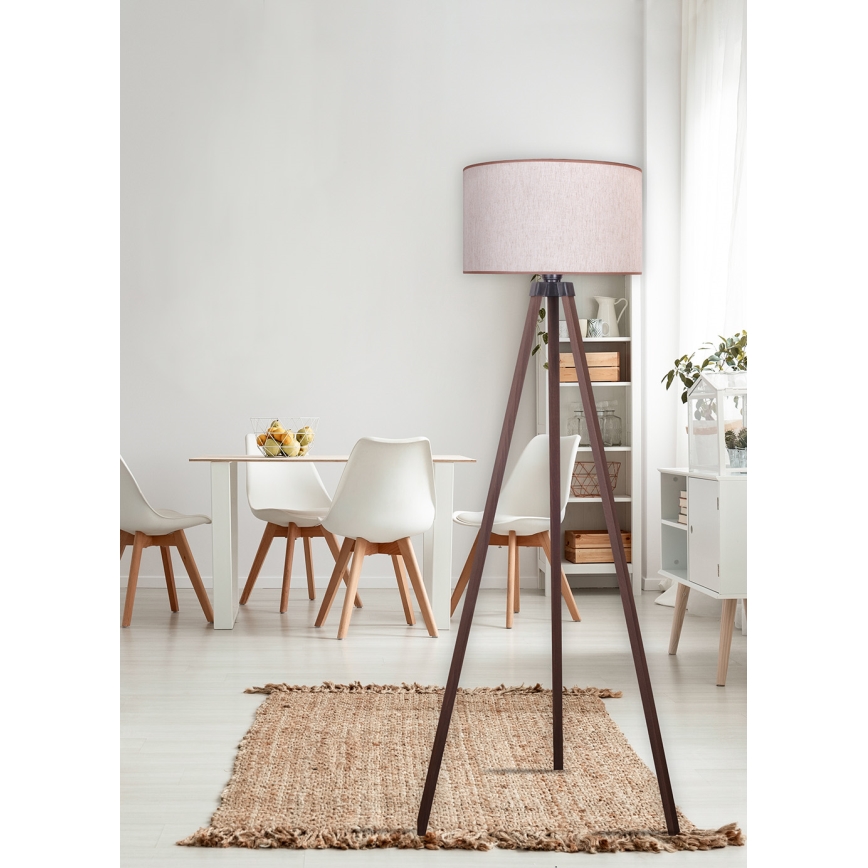 Duolla - Lampa podłogowa 1xE27/60W/230V śr. 44 cm beżowe/brązoweDuolla - Lampa podłogowa 1xE27/60W/230V śr. 44 cm beżowa/brązowa
