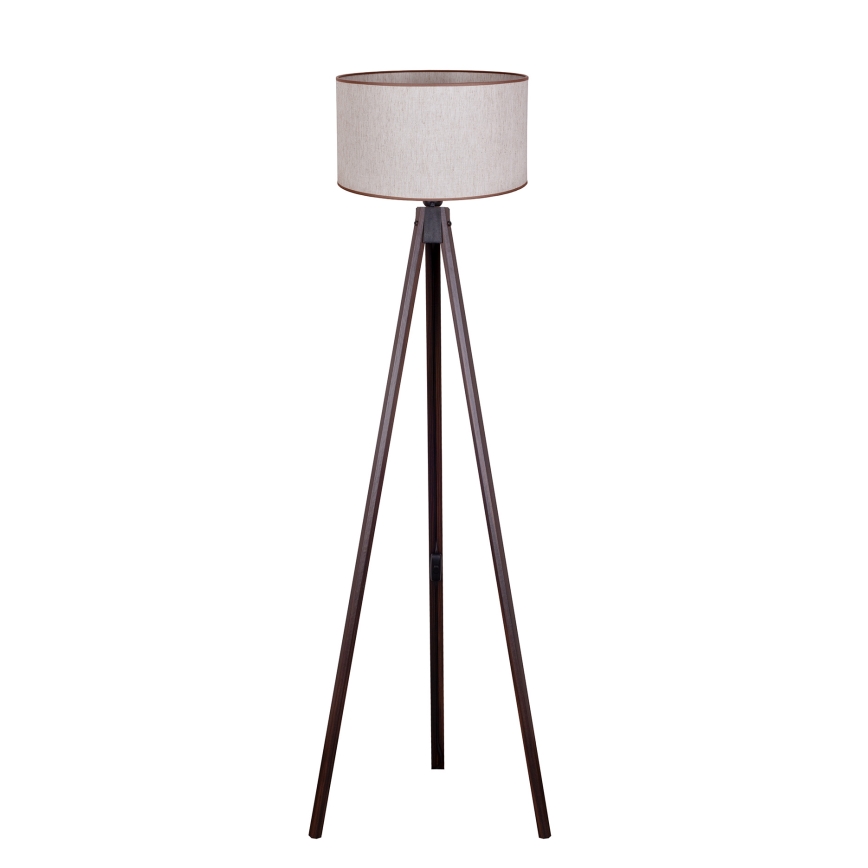 Duolla - Lampa podłogowa 1xE27/60W/230V śr. 44 cm beżowa/wenge