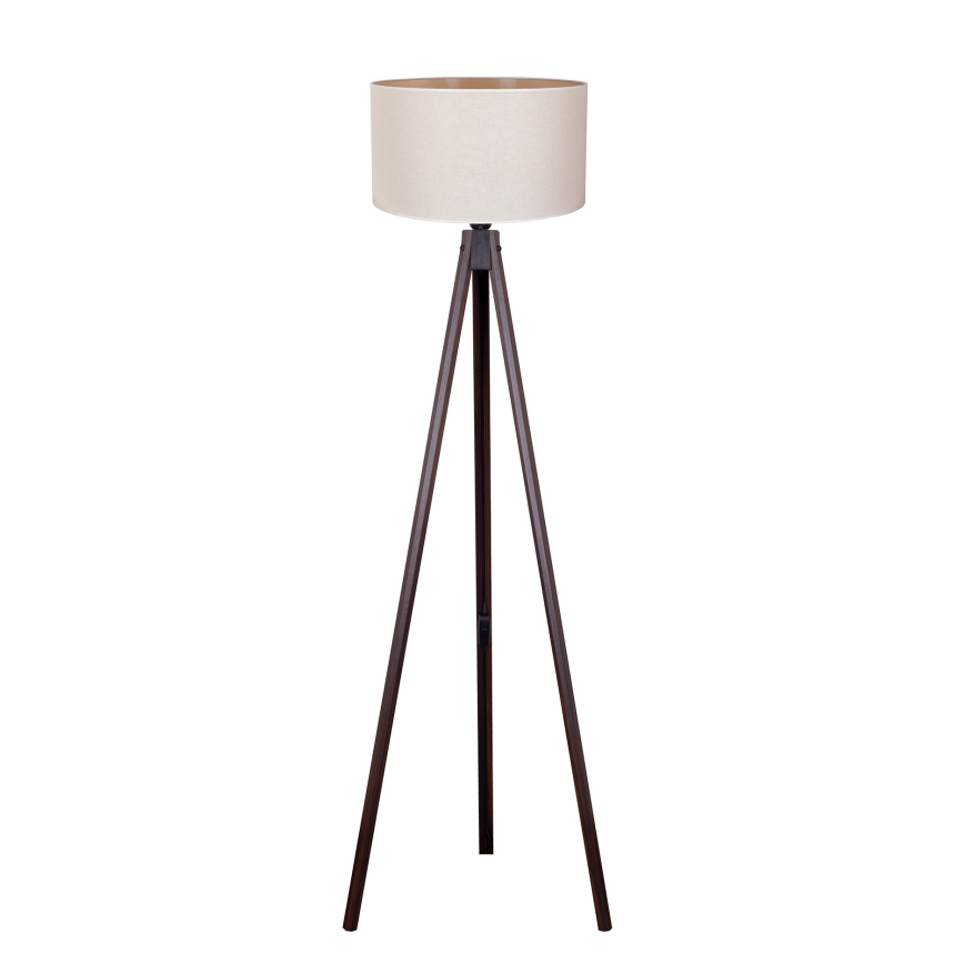 Duolla - Lampa podłogowa 1xE27/60W/230V śr. 44 cm kremowa/wenge