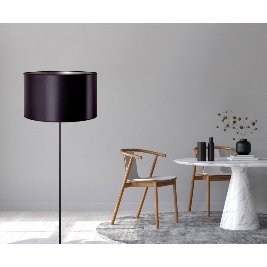 Duolla - Lampa podłogowa CANNES 1xE27/15W/230V śr. 45 cm czarna/srebrna
