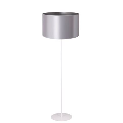 Duolla - Lampa podłogowa CANNES 1xE27/15W/230V śr. 45 cm srebrna/biała