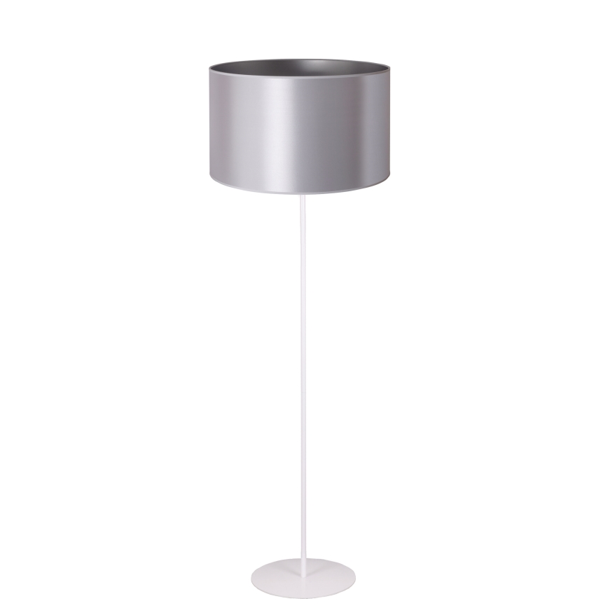 Duolla - Lampa podłogowa CANNES 1xE27/15W/230V śr. 45 cm srebrna/biała