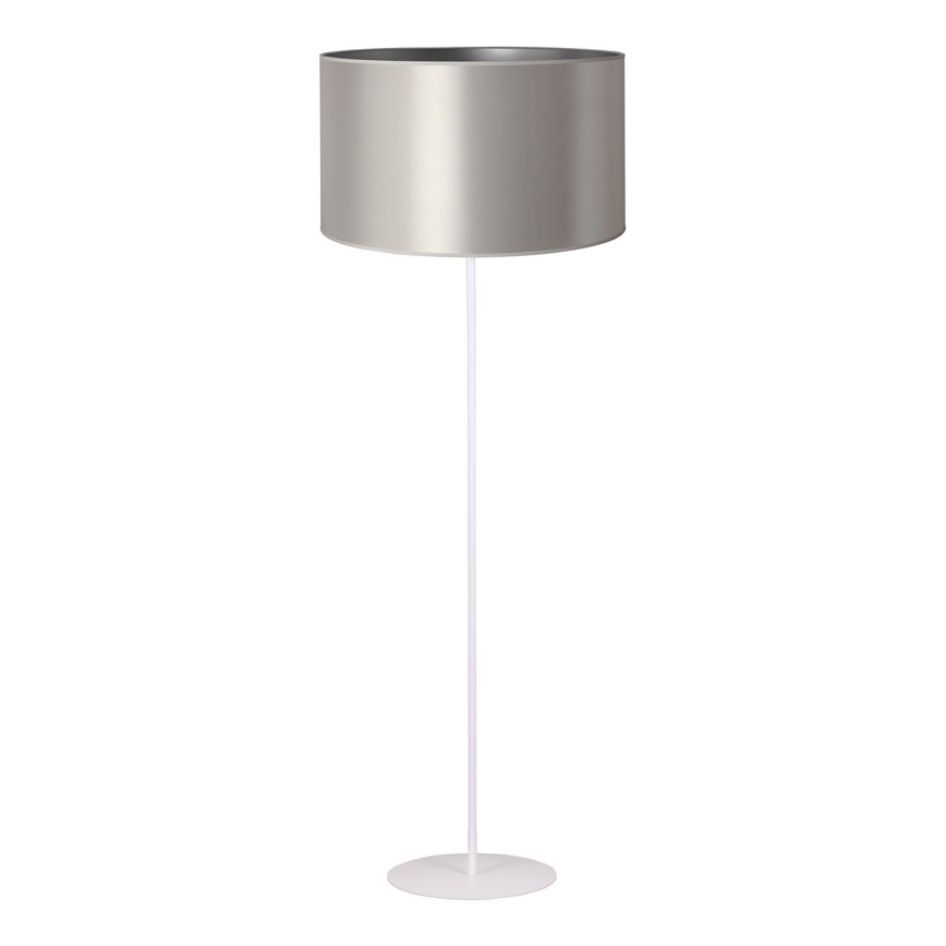 Duolla - Lampa podłogowa CANNES 1xE27/15W/230V śr. 45 cm srebrna/biała