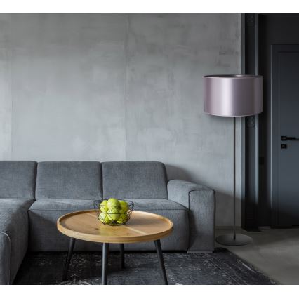 Duolla - Lampa podłogowa CANNES 1xE27/15W/230V śr. 45 cm srebrna/czarna