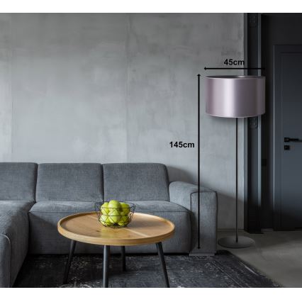 Duolla - Lampa podłogowa CANNES 1xE27/15W/230V śr. 45 cm srebrna/czarna