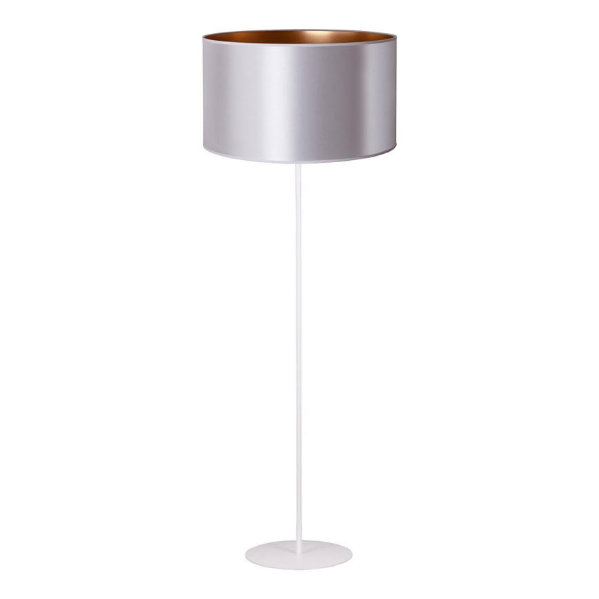 Duolla - Lampa podłogowa CANNES 1xE27/15W/230V śr. 45 cm srebrna/miedź/biała