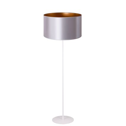 Duolla - Lampa podłogowa CANNES 1xE27/15W/230V śr. 45 cm srebrna/miedź/biała