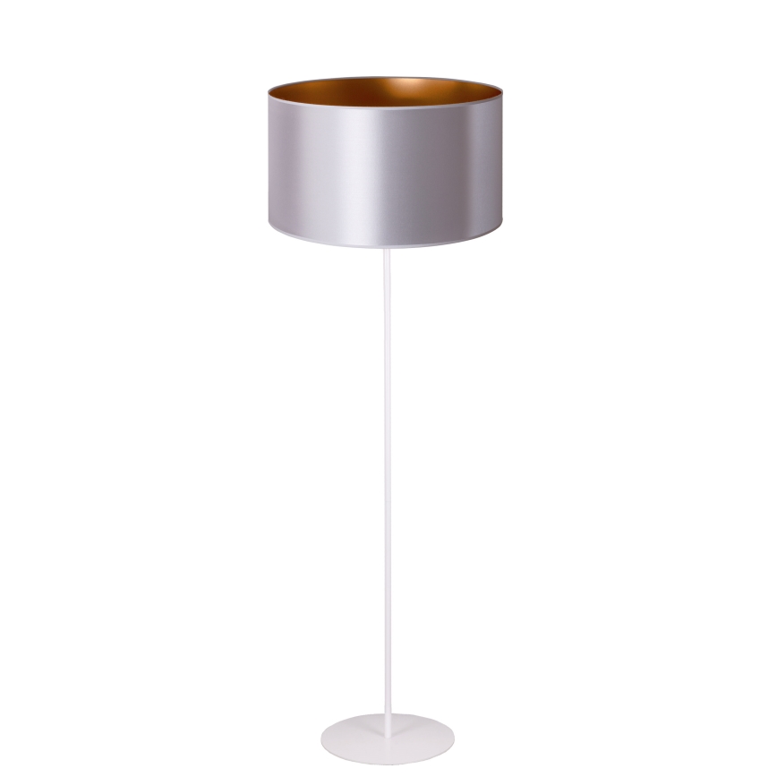 Duolla - Lampa podłogowa CANNES 1xE27/15W/230V śr. 45 cm srebrna/miedź/biała