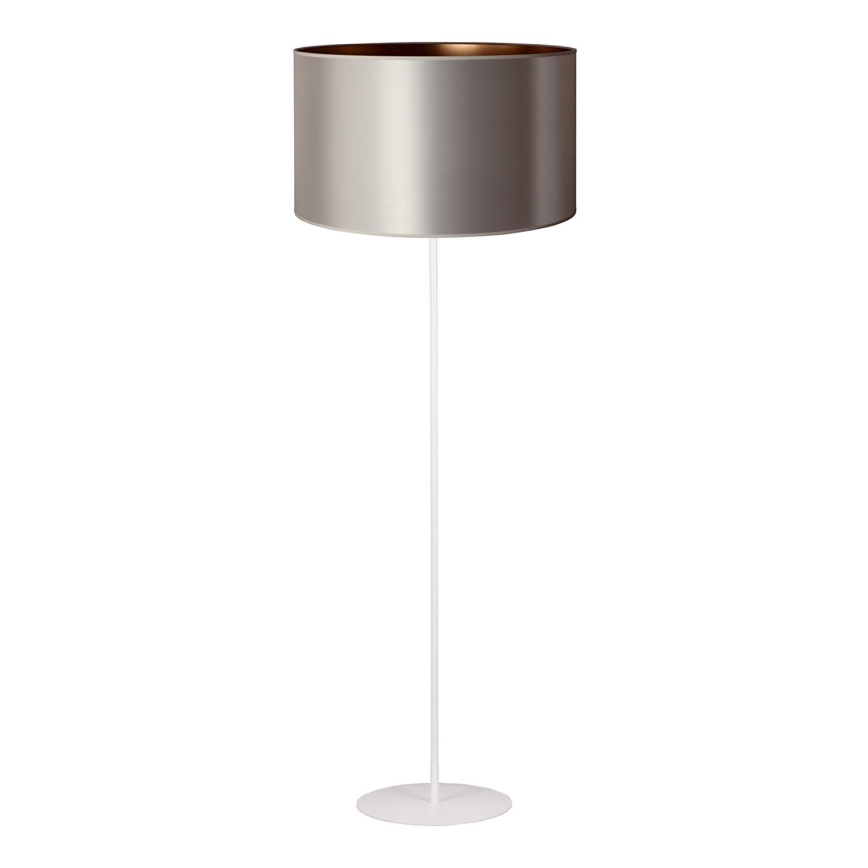 Duolla - Lampa podłogowa CANNES 1xE27/15W/230V śr. 45 cm srebrna/miedź/biała