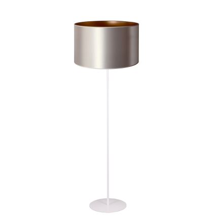 Duolla - Lampa podłogowa CANNES 1xE27/15W/230V śr. 45 cm srebrna/miedź/biała