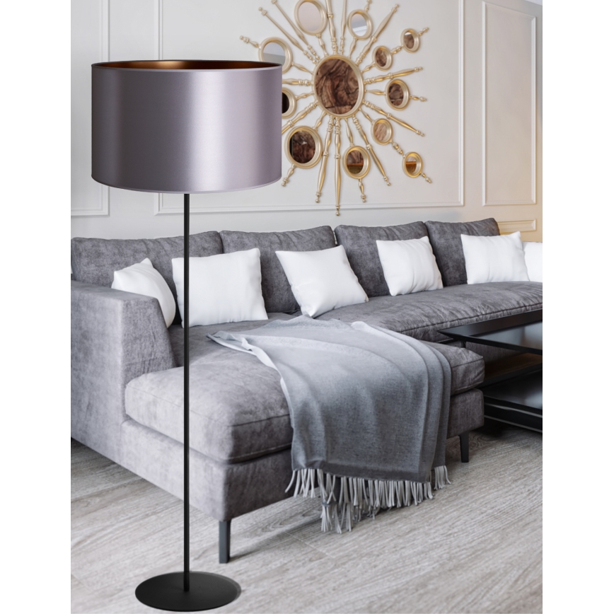 Duolla - Lampa podłogowa CANNES 1xE27/15W/230V śr. 45 cm srebrna/miedź/czarna
