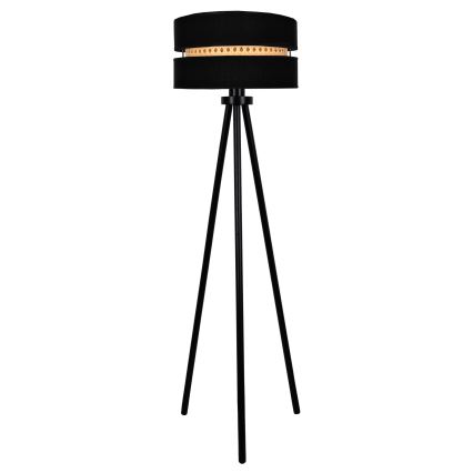 Duolla - Lampa podłogowa DUO 1xE27/15W/230V śr. 40 cm czarna/rattan