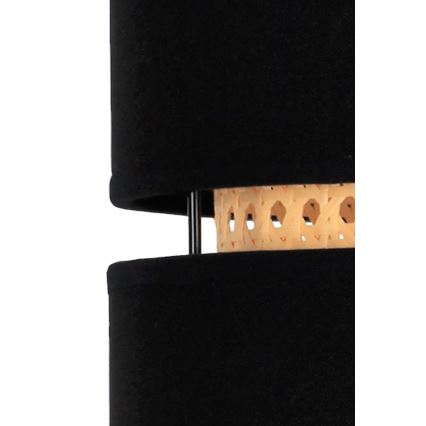 Duolla - Lampa podłogowa DUO 1xE27/15W/230V śr. 40 cm czarna/rattan