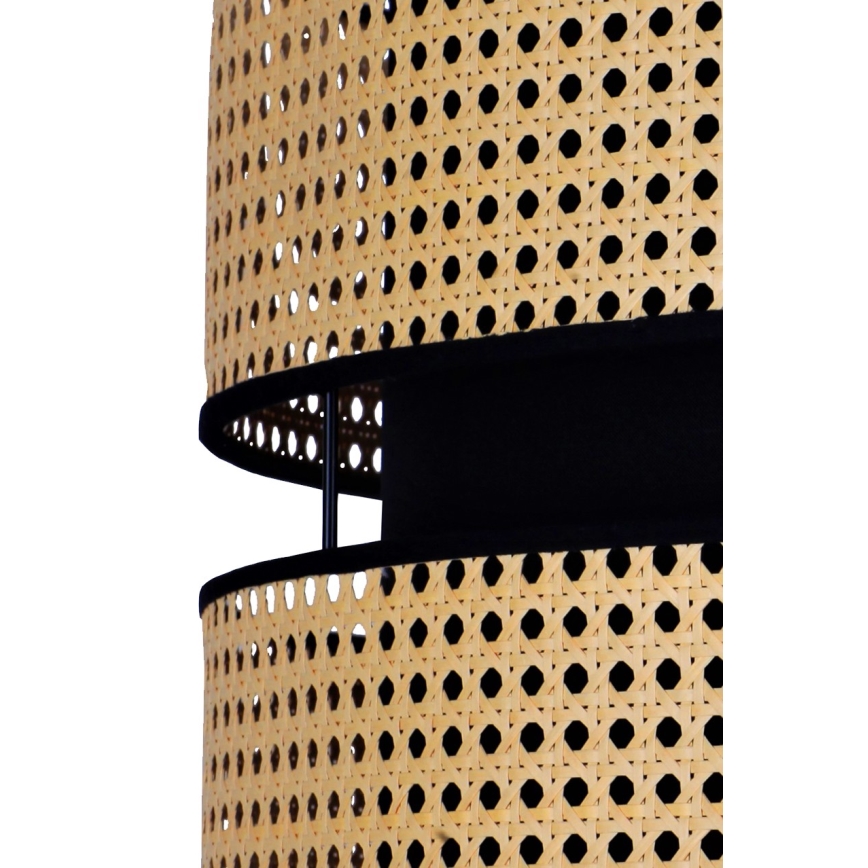 Duolla - Lampa podłogowa DUO 1xE27/15W/230V śr. 40 cm rattan/czarna