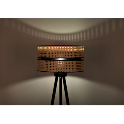 Duolla - Lampa podłogowa DUO 1xE27/15W/230V śr. 40 cm rattan/czarna