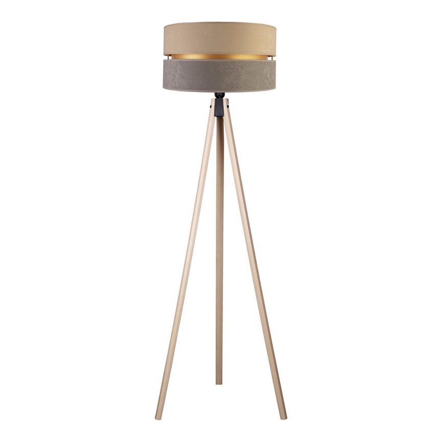 Duolla - Lampa podłogowa DUO 1xE27/60W/230V śr. 44 cm beżowa/szara/beżowa