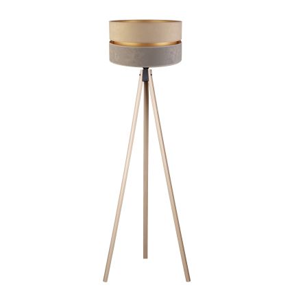 Duolla - Lampa podłogowa DUO 1xE27/60W/230V śr. 44 cm beżowa/szara/beżowa