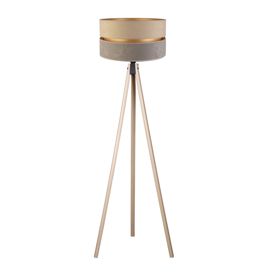 Duolla - Lampa podłogowa DUO 1xE27/60W/230V śr. 44 cm beżowa/szara/beżowa