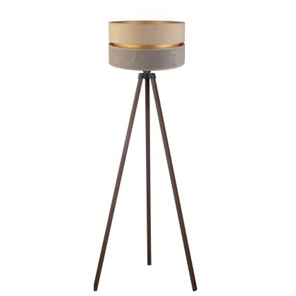 Duolla - Lampa podłogowa DUO 1xE27/60W/230V śr. 44 cm beżowa/szara/brązowa