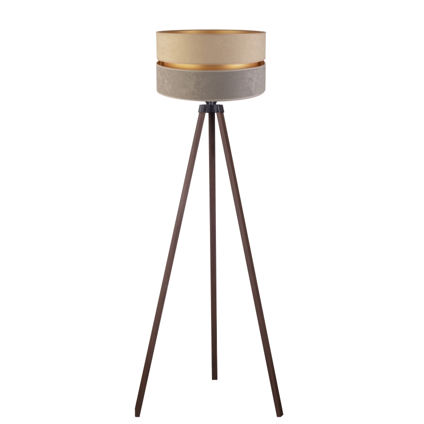 Duolla - Lampa podłogowa DUO 1xE27/60W/230V śr. 44 cm beżowa/szara/brązowa