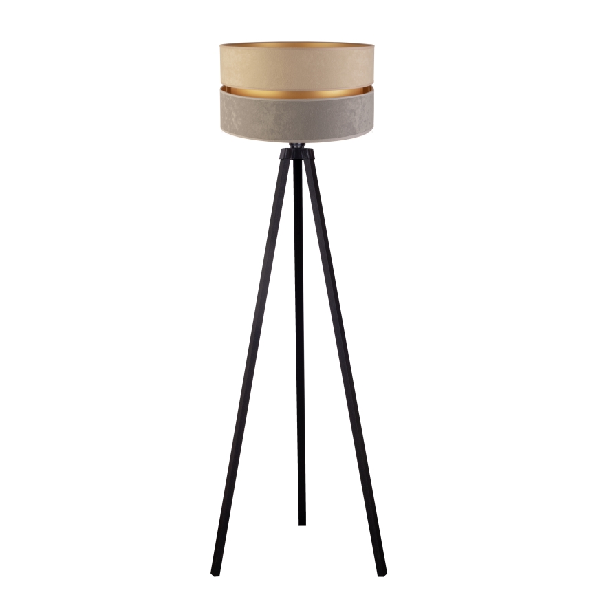 Duolla - Lampa podłogowa DUO 1xE27/60W/230V śr. 44 cm beżowa/szara/wenge