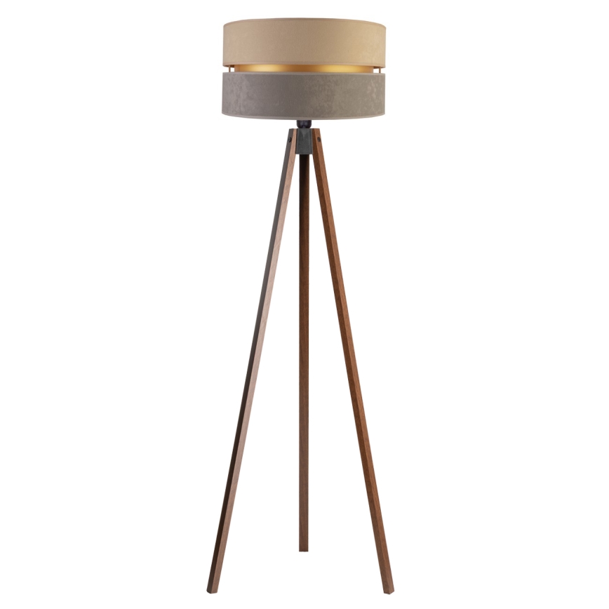 Duolla - Lampa podłogowa DUO 1xE27/60W/230V śr. 44 cm beżowa/szara/wenge