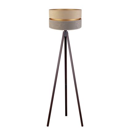 Duolla - Lampa podłogowa DUO 1xE27/60W/230V śr. 44 cm beżowa/szara/wenge