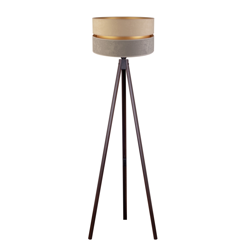 Duolla - Lampa podłogowa DUO 1xE27/60W/230V śr. 44 cm beżowa/szara/wenge