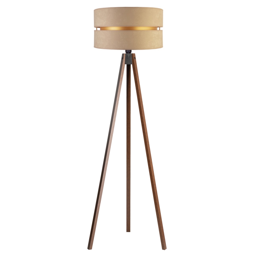 Duolla - Lampa podłogowa DUO 1xE27/60W/230V śr. 44 cm beżowa/wenge