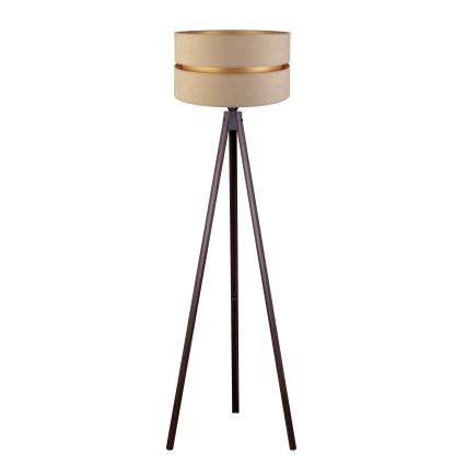 Duolla - Lampa podłogowa DUO 1xE27/60W/230V śr. 44 cm beżowa/wenge