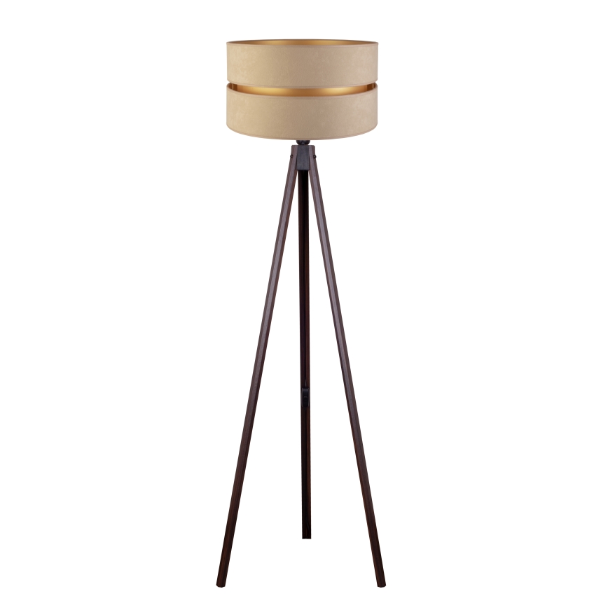 Duolla - Lampa podłogowa DUO 1xE27/60W/230V śr. 44 cm beżowa/wenge